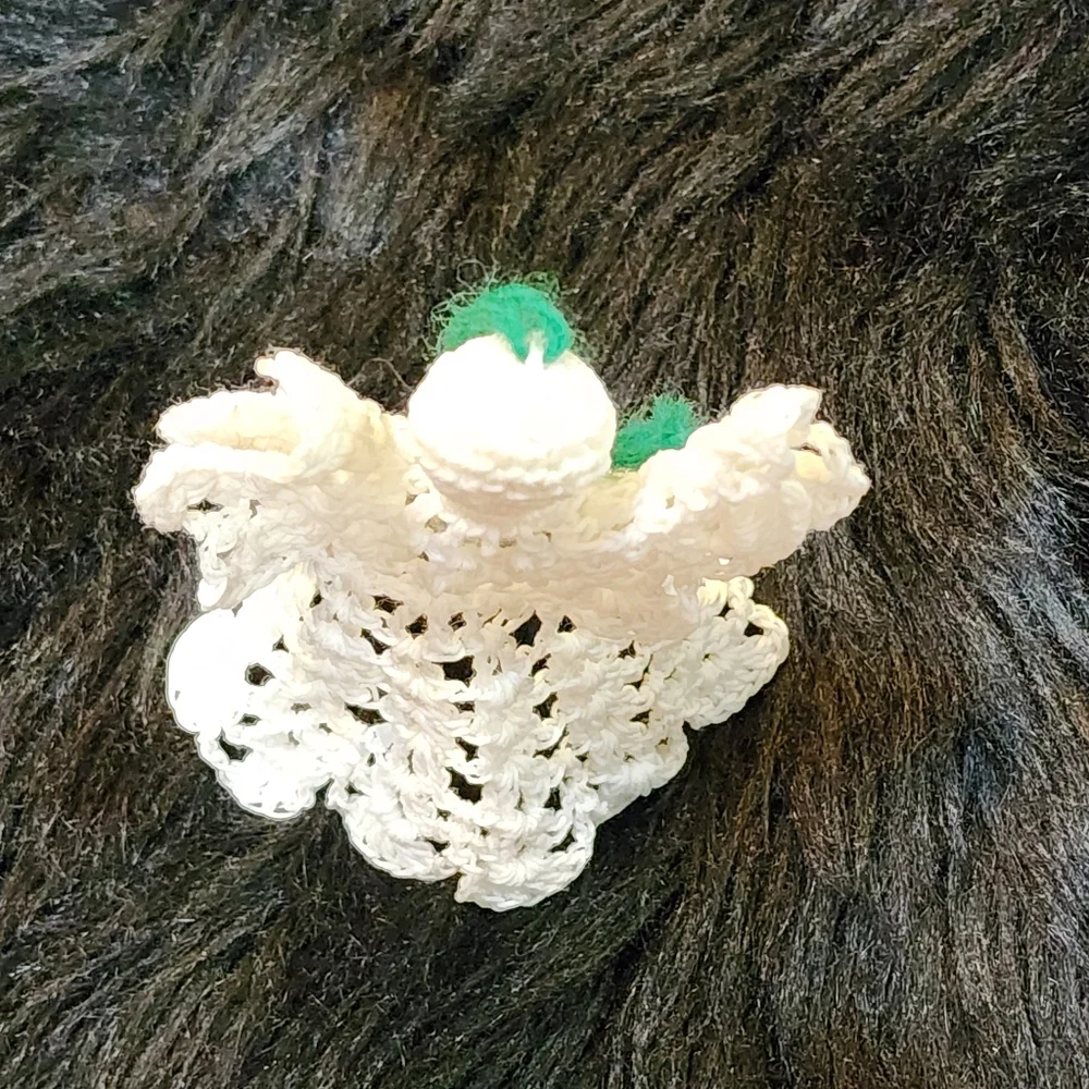 Vintage Hand Crocheted Angel Christmas Ornament